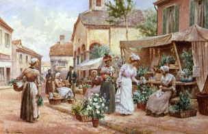 Photo of "FRENCH FLOWER MARKET." by ALFRED AUGUSTUS SEN. GLENDENING