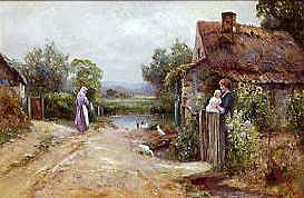 Photo of "FEEDING THE DUCKS" by ERNEST WALBOURN