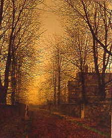 Photo of "IN AUTUMN'S GOLDEN GLOW." by JOHN ATKINSON GRIMSHAW