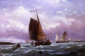 Photo of "FISHING SMACKS OFF THE DUTCH COAST" by RICHARD HENRY NIBBS