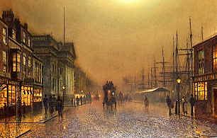 Photo of "GREENOCK BY LAMPLIGHT." by JOHN ATKINSON GRIMSHAW