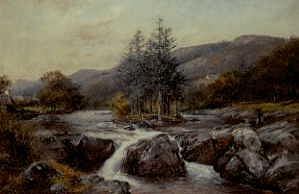 Photo of "AN ISLAND ON THE LLUGWY, BETTWS-Y-COED, 1882" by DAVID BATES