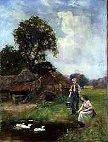 Photo of "FEEDING THE DUCKS" by HENRY JOHN YEEND KING