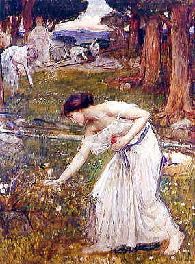 Photo of "GATHERING ROSEBUDS" by JOHN WILLIAM WATERHOUSE