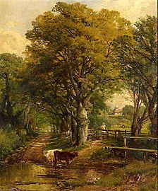 Photo of "A SHADY LANE." by FREDERICK HULME