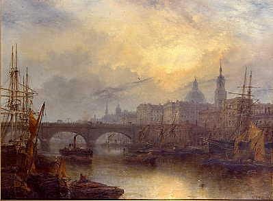 Photo of "LONDON BRIDGE AND ST. PAUL'S, 1879." by CLAUDE T. STANFIELD MOORE