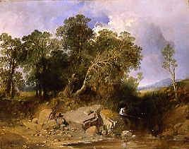 Photo of "FISHING A WOODED STREAM" by EDMUND JOHN NIEMANN