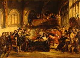 Photo of "KING CHARLES 1ST TRIAL, WESTMINSTER HALL, LONDON, ENGLAND" by SIR DAVID (ATTRIBUTED TO WILKIE