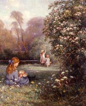 Photo of "CHILDREN PICKING WILD ROSES" by WILLIAM KAY BLACKLOCK