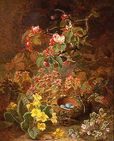 Photo of "STILL LIFE OF FLOWERS AND A BIRD'S NEST,1886" by ELOISE HARRIET STANNARD