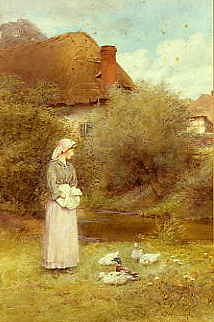 Photo of "FEEDING THE DUCKS." by CHARLES EDWARD WILSON