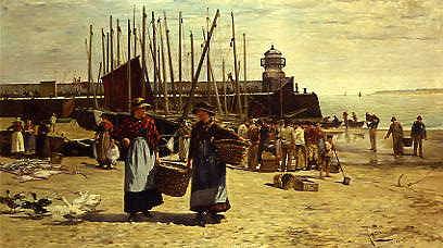 Photo of "FISHERFOLK ON A WEST COUNTRY BEACH, 1883." by ALBERT JNR. LUDOVICI