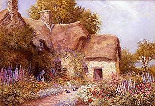 Photo of "THE FARM GARDEN, BOSSINGTON, SOMERSET." by ARTHUR CLAUDE STRACHAN