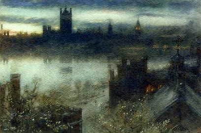 Photo of "LAMBETH CHURCH, 1907." by ALBERT GOODWIN