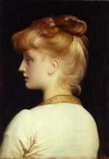 Photo of "PROFILE PORTRAIT OF A FAIR-HAIRED GIRL" by FREDERICK, LORD LEIGHTON