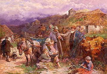 Photo of "DROVERS STRIKING A BARGAIN OVER HIGHLAND CATTLE" by CHARLES JAMES ADAMS